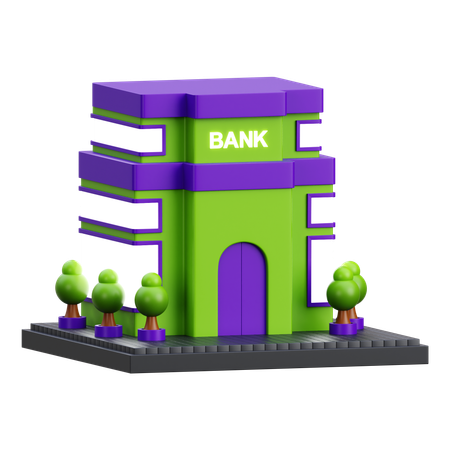 Bank Building  3D Icon