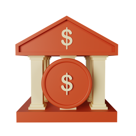 Bank Building  3D Icon