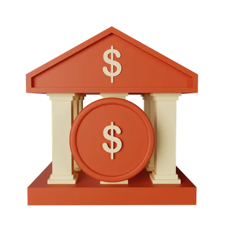 Bank Building  3D Icon