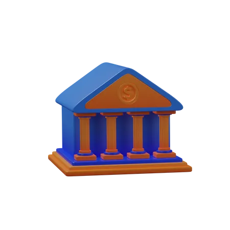 Bank Building  3D Icon