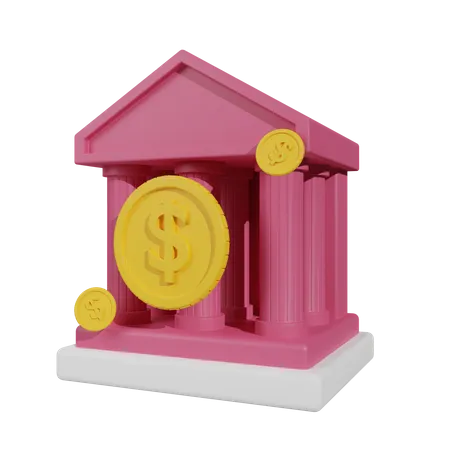 Bank Building  3D Icon