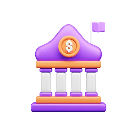 Bank building  3D Icon