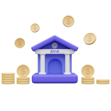 Bank Building  3D Icon