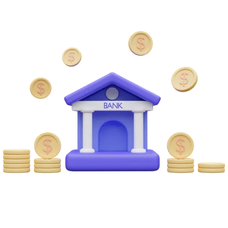 Bank Building  3D Icon