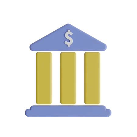 Bank Building  3D Icon