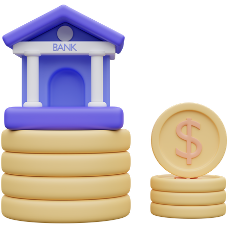 Bank Building  3D Icon