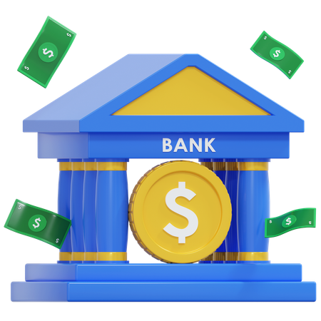 Bank Building  3D Icon