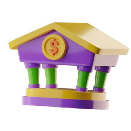 Bank Building  3D Icon