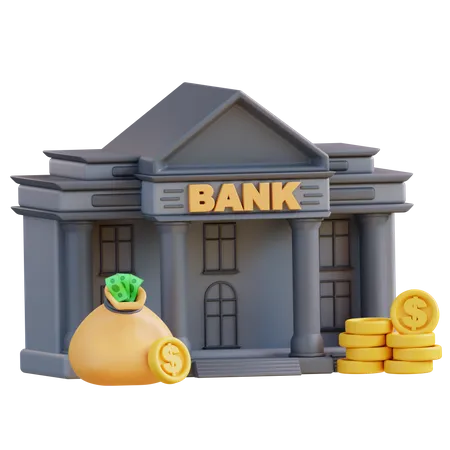 Bank Building  3D Icon