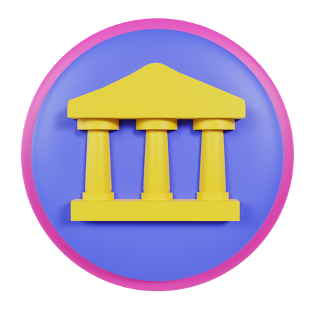 Bank Building  3D Icon