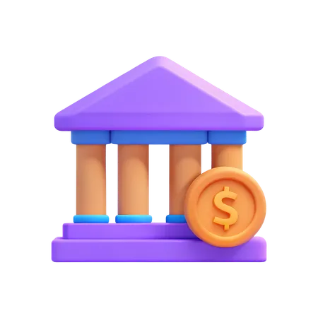 Bank Building  3D Icon