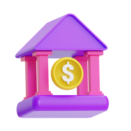 Bank Building  3D Icon