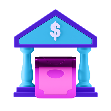 Bank Building  3D Icon