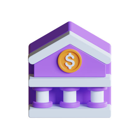 Bank Building 3D Icon