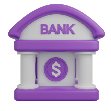 Bank Building  3D Icon