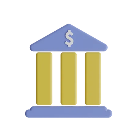Bank Business Finance 3D Icon