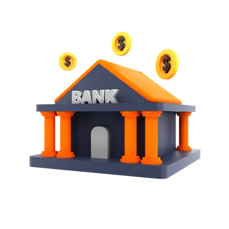 3 D Render Financial Building Illustration 3D Icon