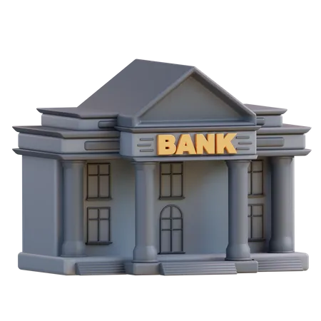 3 D Illustration Of A Bank Building 3D Icon