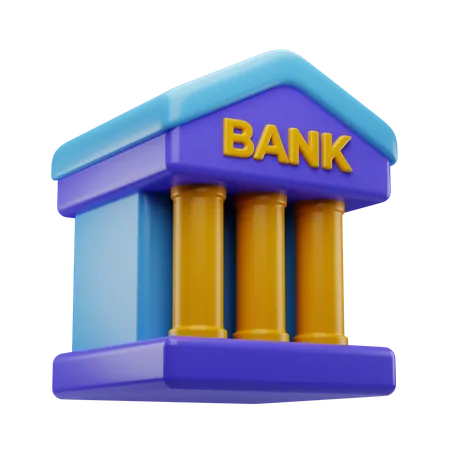 Bank Building 3 D Icon 3D Icon