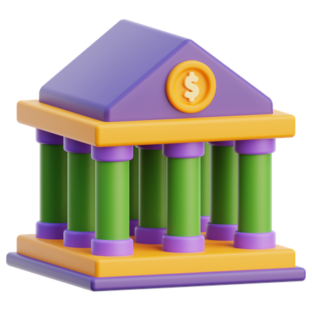 Bank Building  3D Icon