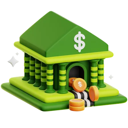 Banking Building Real Estate Notes Payment Paid Cash Coins Money Rupee Yen Dollar Bitcoin Coin Plant Money Plant ATM Credit Card Debit Card ATM Card Global Economic Mobile Finance Promotion Income Money Bag Investment 3D Icon