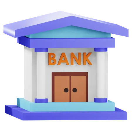 3 D Render Bank Illustration With Transparent Background 3D Icon