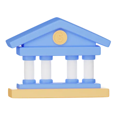 3 D Render Illustration Of Bank Icon 3D Icon