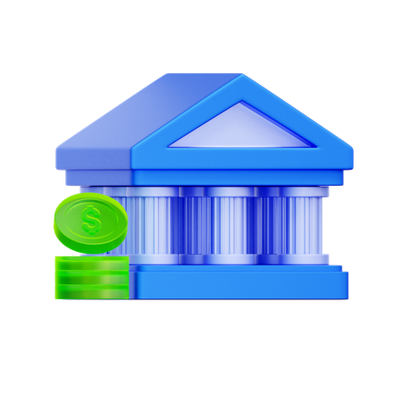 Bank Building Finance  3D Icon