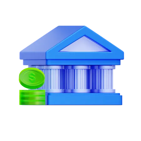 Bank Building Finance  3D Icon