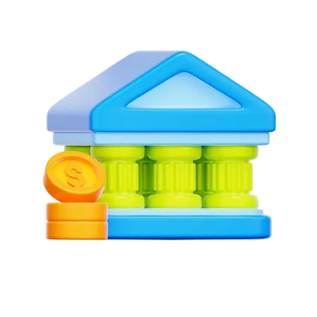 Bank Building Finance  3D Icon