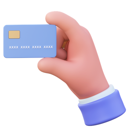 Bank card in hand  3D Icon