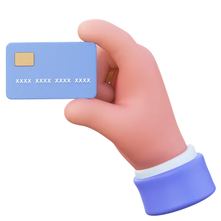 Bank card in hand  3D Icon