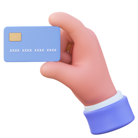 Bank card in hand  3D Icon