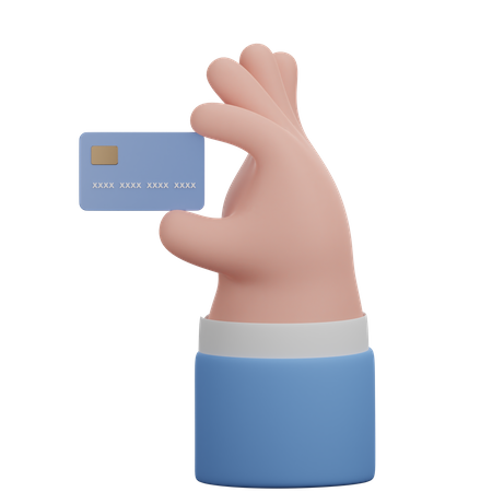 Bank card in hand gesture  3D Icon