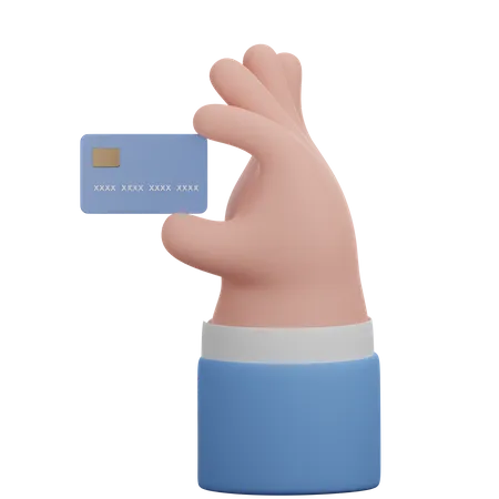 Bank card in hand gesture  3D Icon