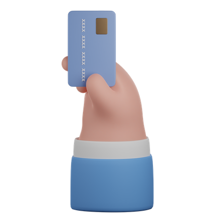 Bank card in hand gesture  3D Icon