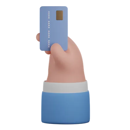 Bank card in hand gesture  3D Icon