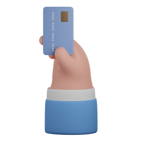 Bank card in hand gesture  3D Icon