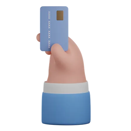 Bank card in hand gesture 3D Icon