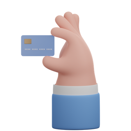 Bank card in hand gesture 3D Icon