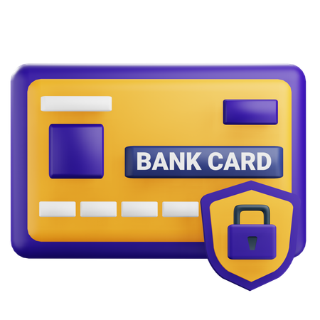 Bank Card With Padlock  3D Icon