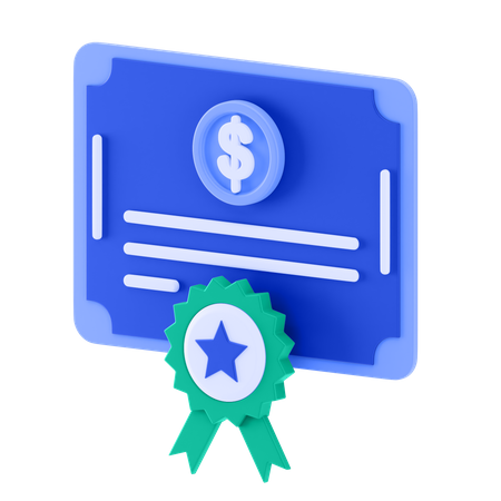 Bank Certificate  3D Icon