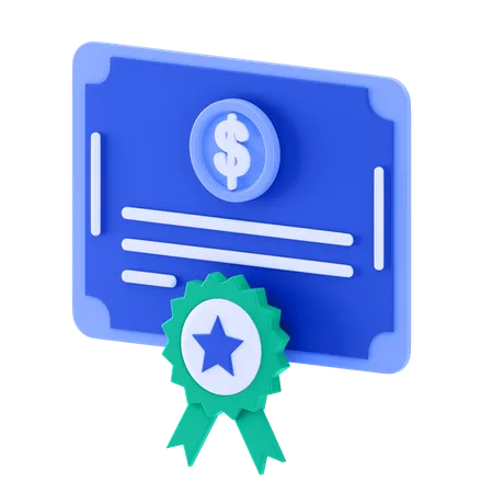 Bank Certificate  3D Icon