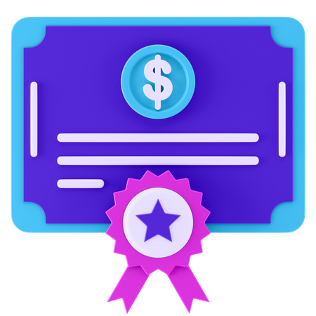 Bank Certificate  3D Icon