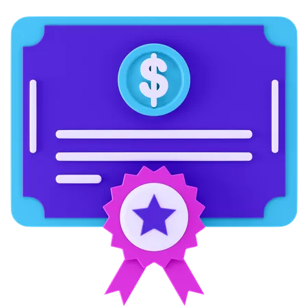 Bank Certificate  3D Icon