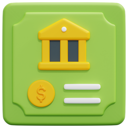 Bank Certificate  3D Icon