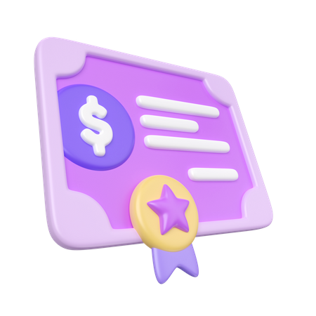 Bank Certificate  3D Icon