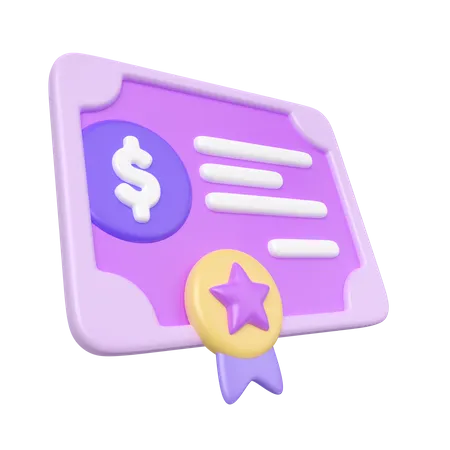 Bank Certificate  3D Icon