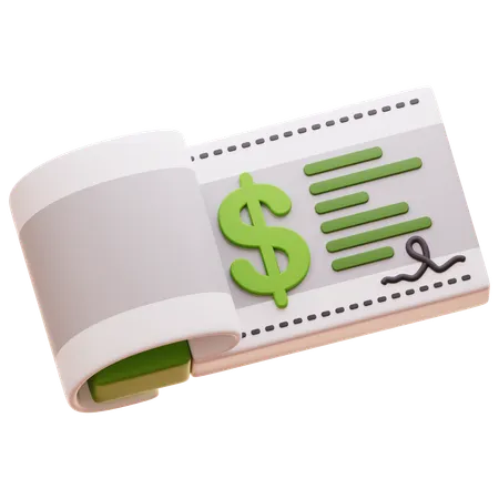 BANK CHECK  3D Icon