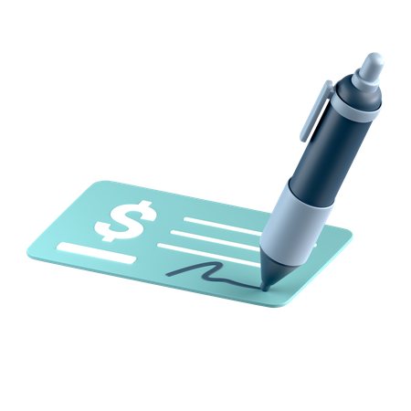 Bank check  3D Icon